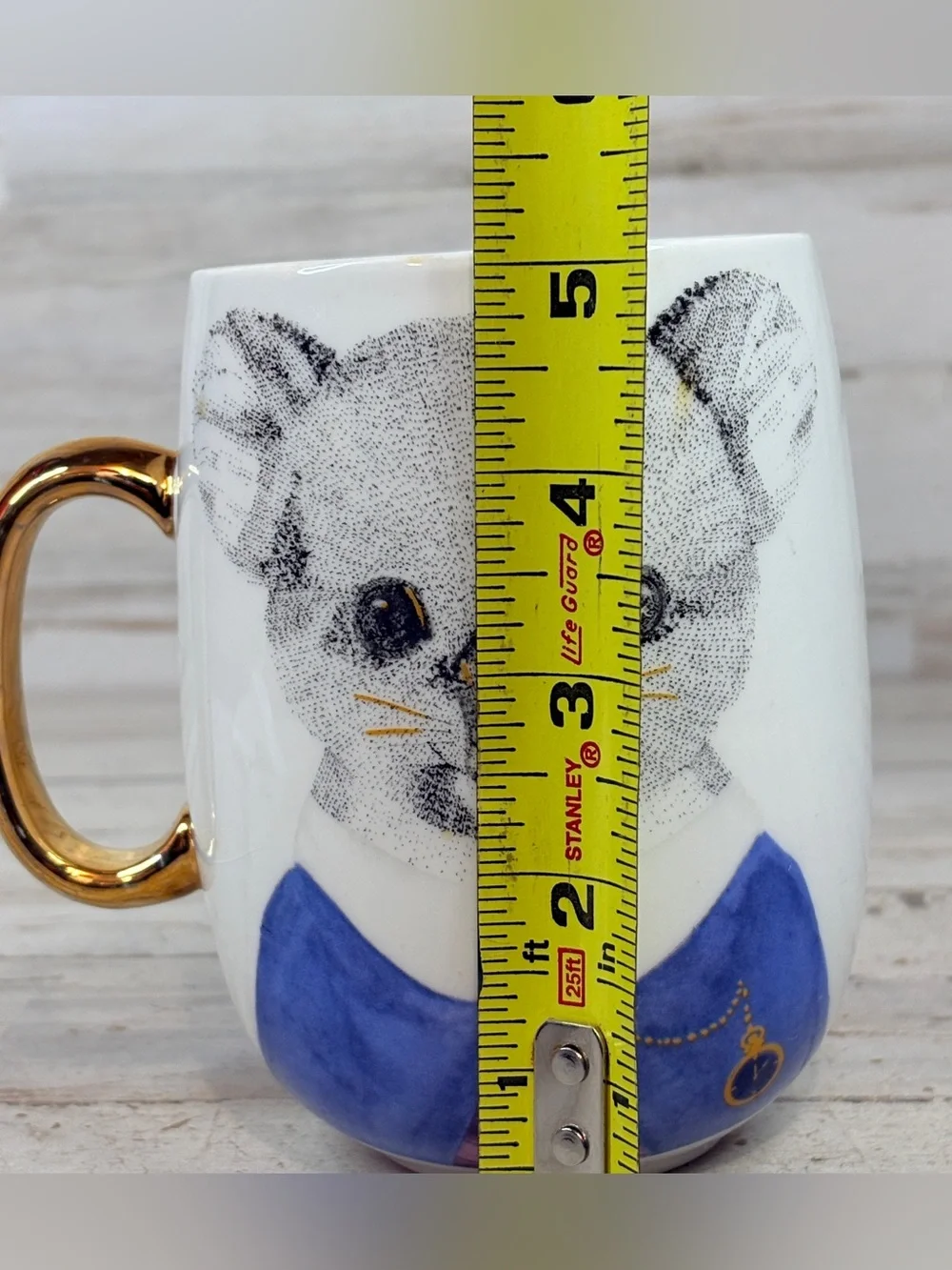 Pier 1 Imports Koala Bear Book Club Coffee Mug Fine China Gold Handle 20 fl oz